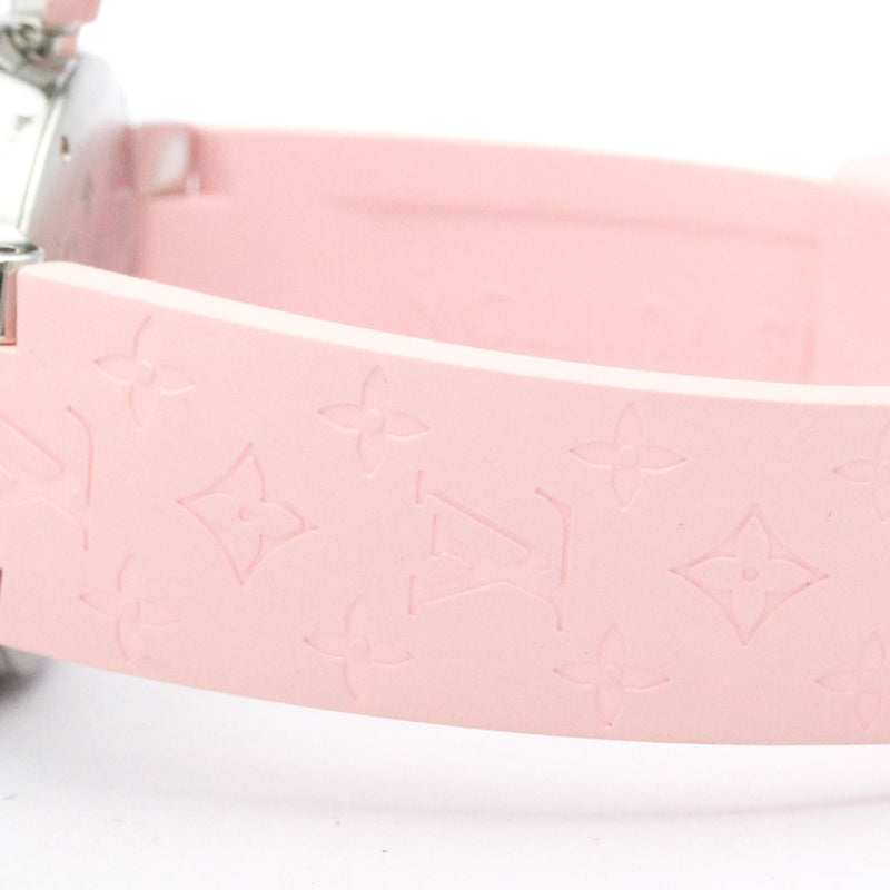 Louis Vuitton Tambour Quartz Stainless Steel And Monogram Rubber Watches