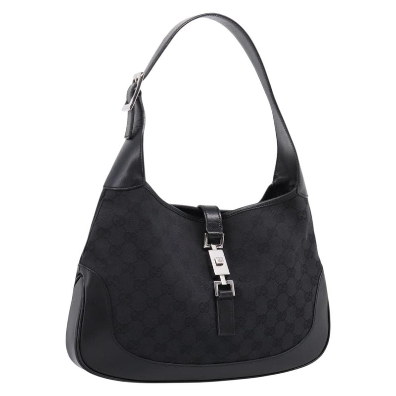Gucci Jackie O Hobo Gg Canvas With Leather Black