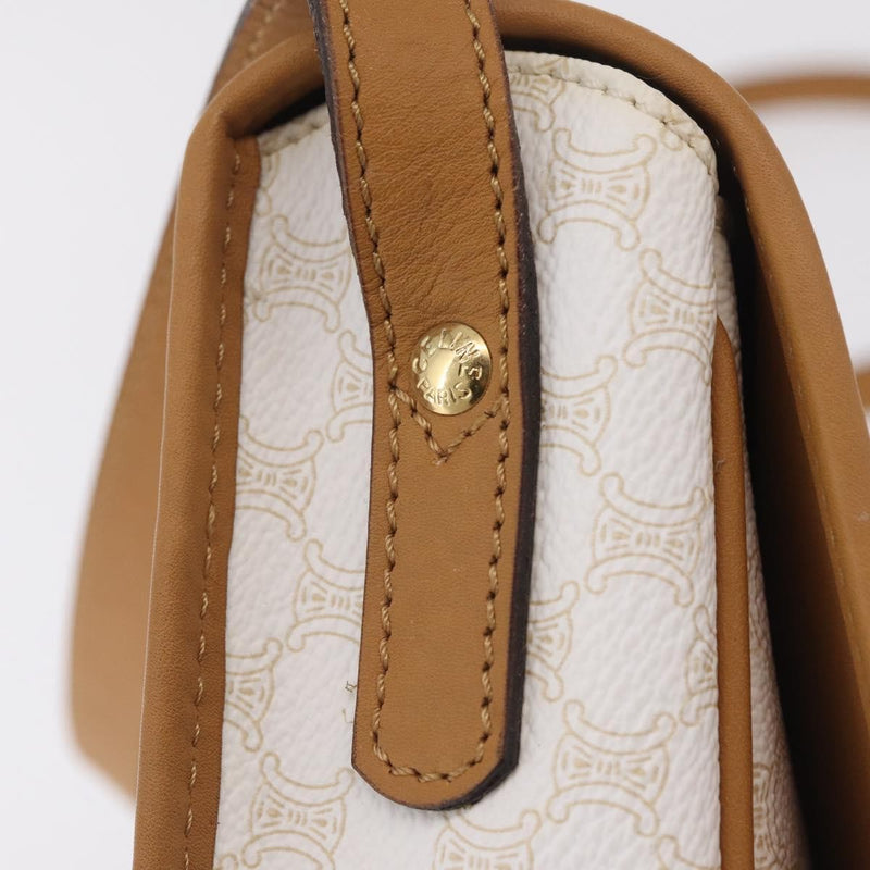 Celine Macadam Shoulder Canvas White Bag