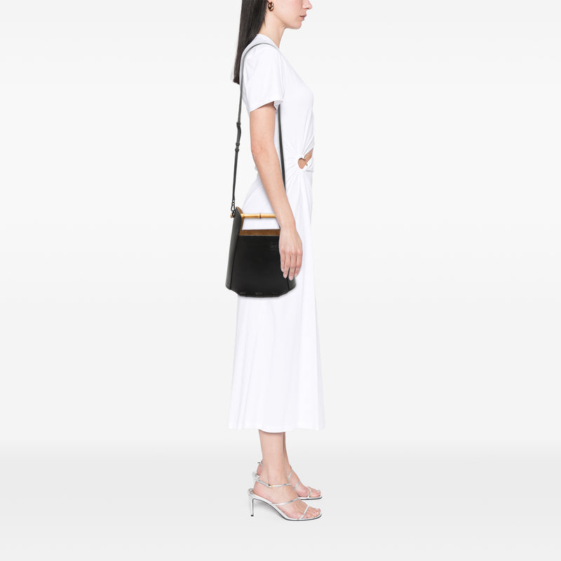Calfskin Bamboo Bucket Bag - Image 7