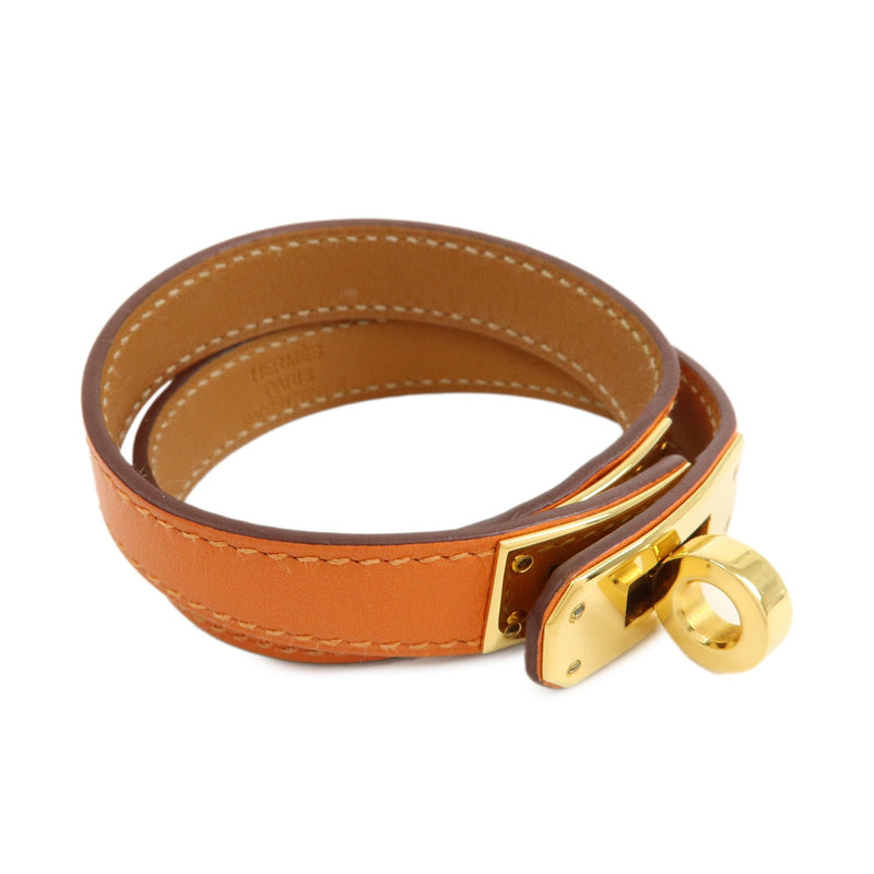 Hermes Kelly Double Tour Leather Orange Bijoux