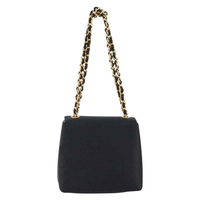 Chanel Vintage Camellia Flap Satin Black Bag