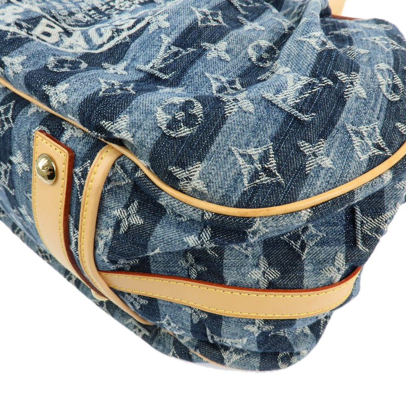 Louis Vuitton Porte Epaule Raye Striped Monogram Denim Blue Denim_jeans Bag