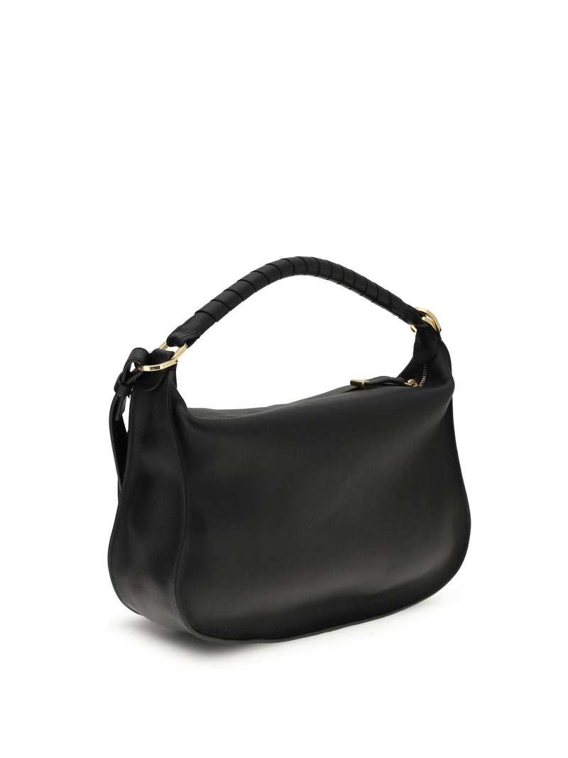 Chloé Marcie Shoulder Bag — Black Calf Leather Bos Taurus