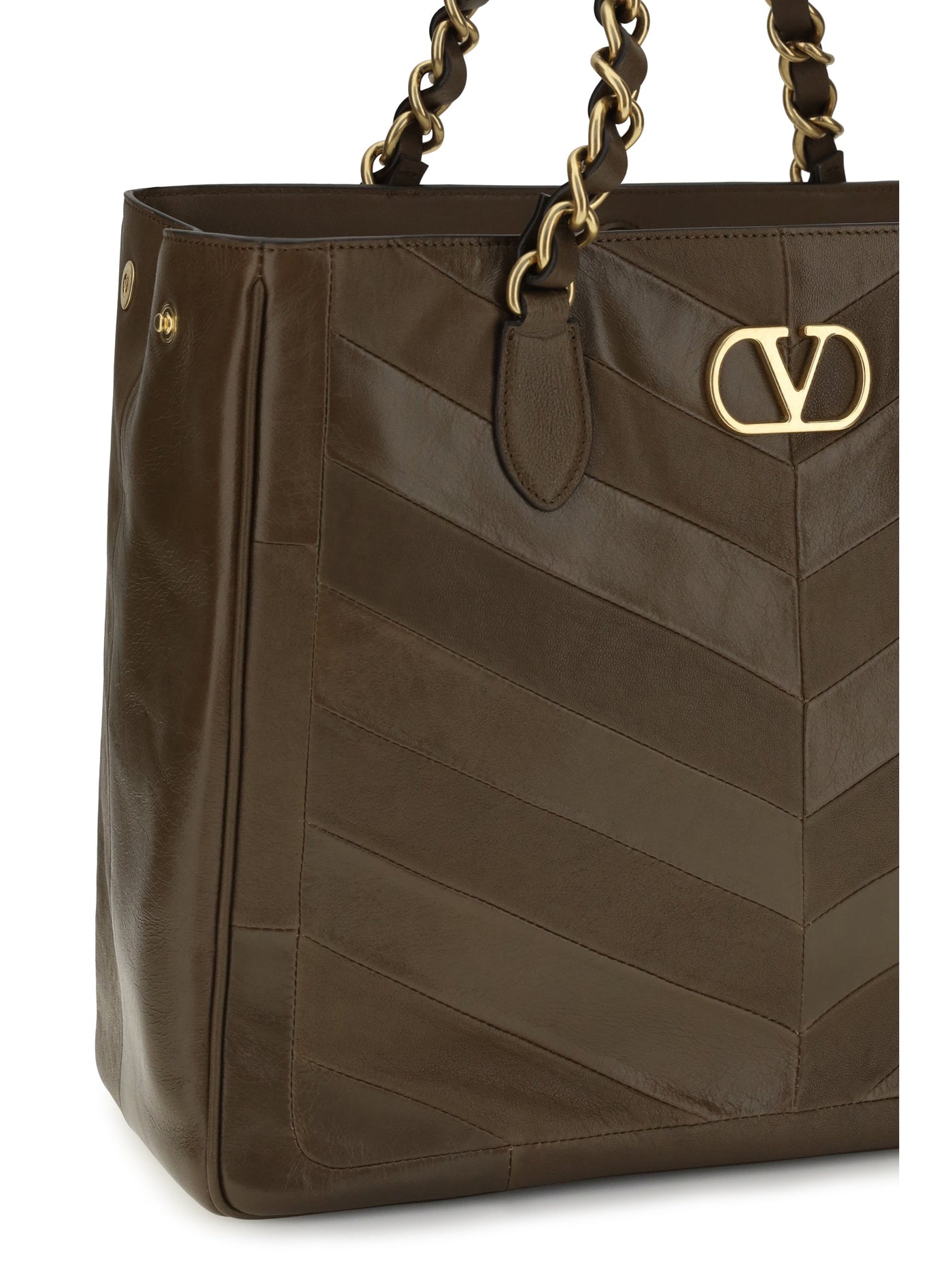 Valentino Garavani Shoulder Bag — Brown Calf Leather