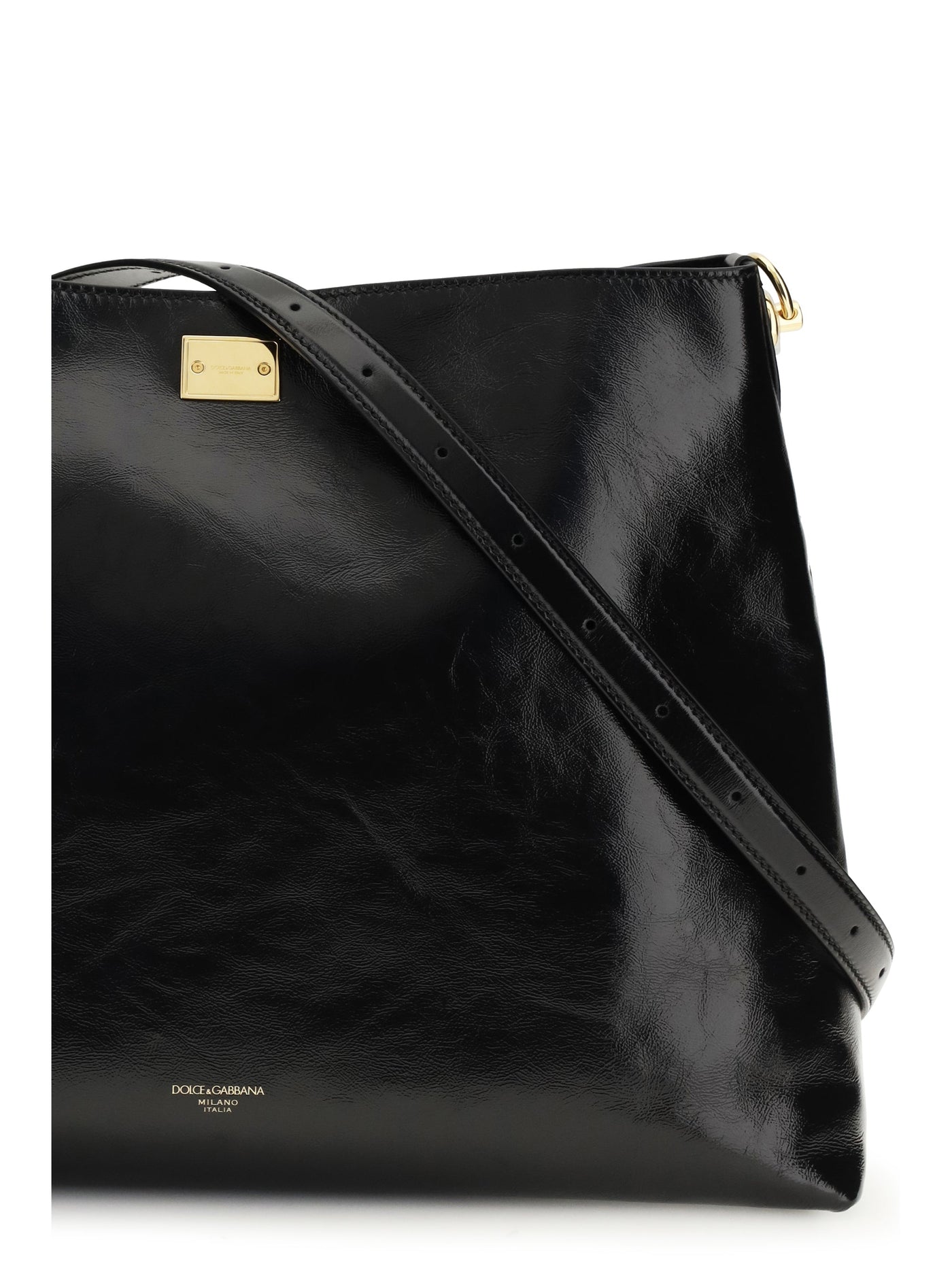 Dolce & Gabbana Vittoria Shoulder Bag — Black Calf Leather