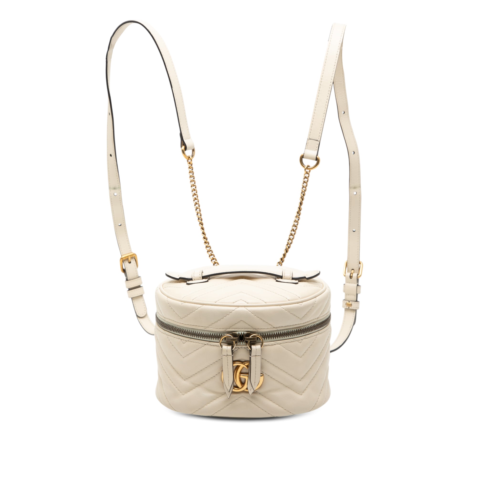 Mini GG Marmont Matelasse Leather Round Backpack - Image 1