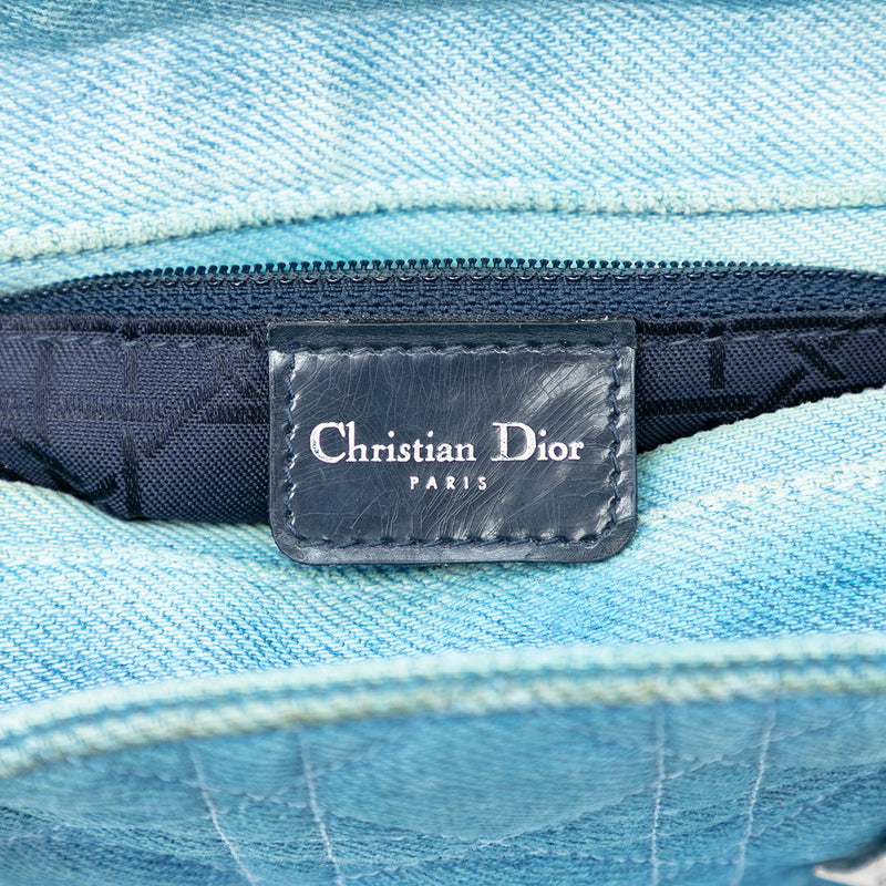 Medium Denim Cannage Acrylic Handles Lady Dior - Image 5