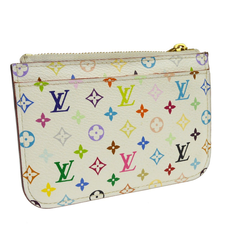 Louis Vuitton Pochette Clés Nm Monogram Multicolor Canvas White Calfskin Accessory