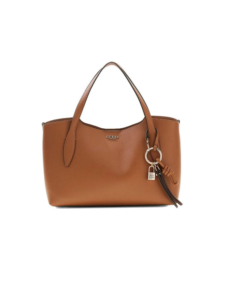 Guess Leather Tote Shoulder Bag — Brown Polyurethane