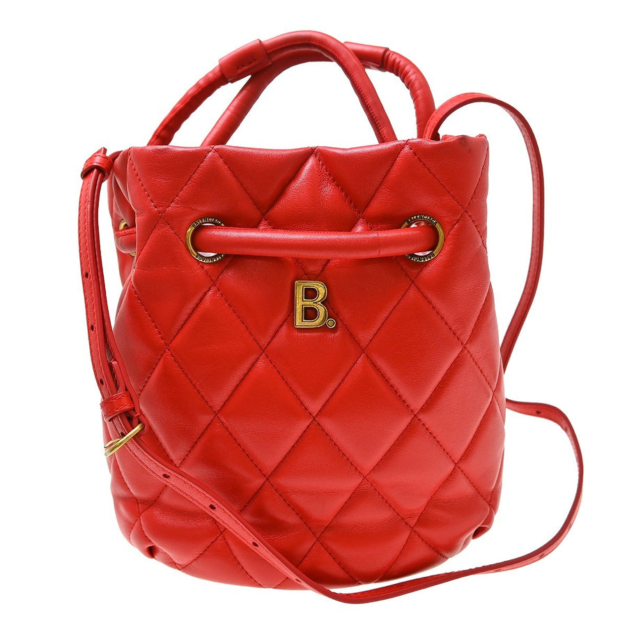 Balenciaga Touch B. Bucket Quilted Leather Red Bag