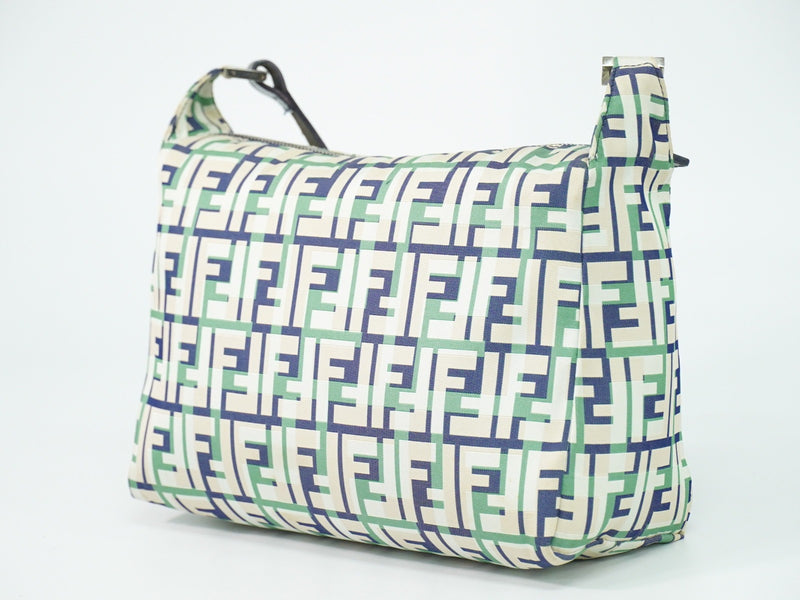 Fendi Mamma Baguette Zucca Jacquard Velvet Multicolour Canvas Bag