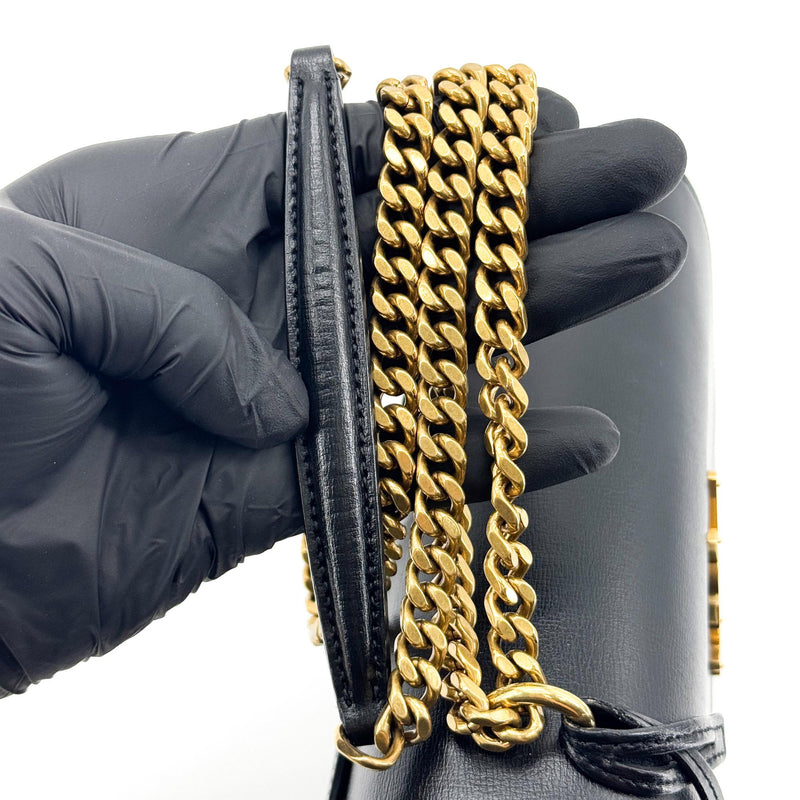 Saint Laurent Sunset Leather Black Calfskin Bag