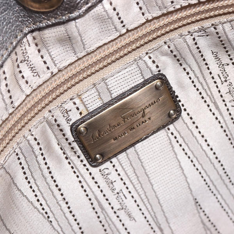 Salvatore Ferragamo Gancini Leather Gold Bag