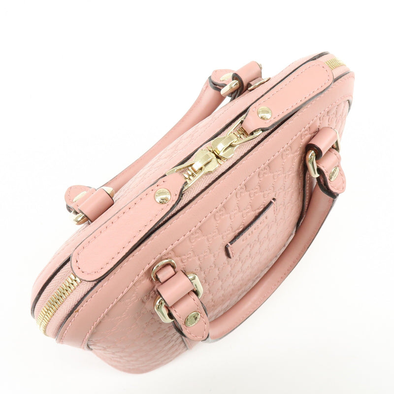 Gucci Gg Charm Convertible Dome Satchel Guccissima Leather Pink