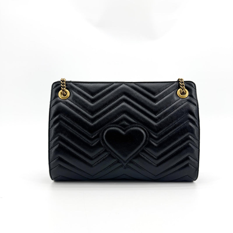 Gucci Gg Marmont Accordion Matelasse Leather Black Bag
