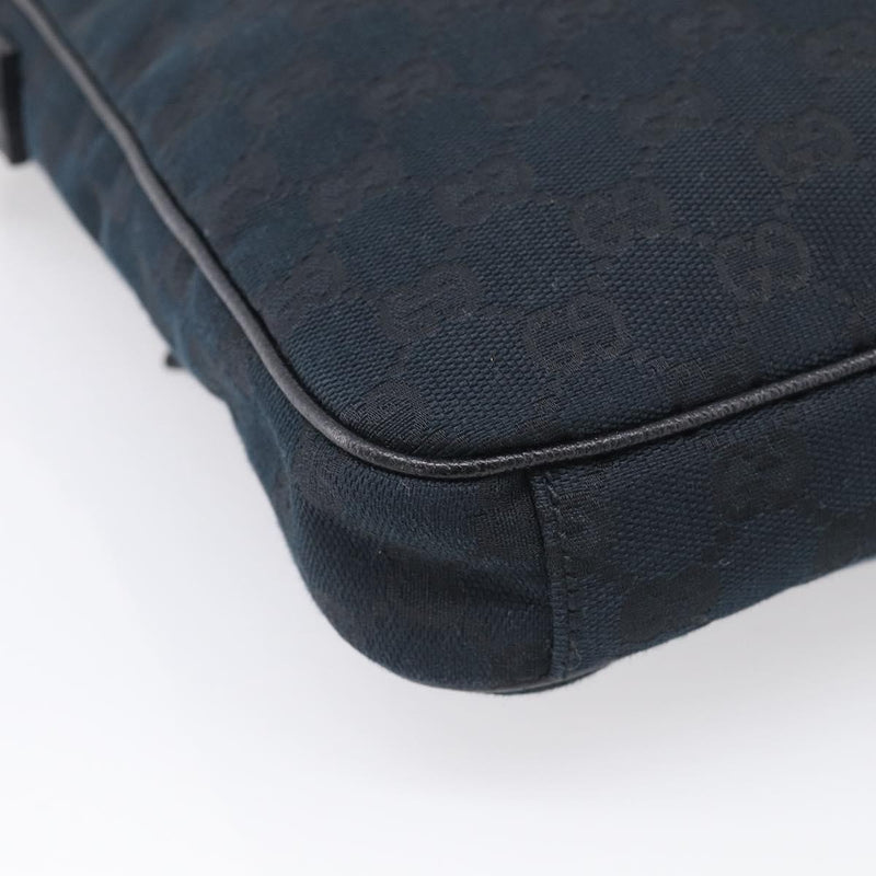 Gucci Front Zip Messenger Canvas And Leather Black