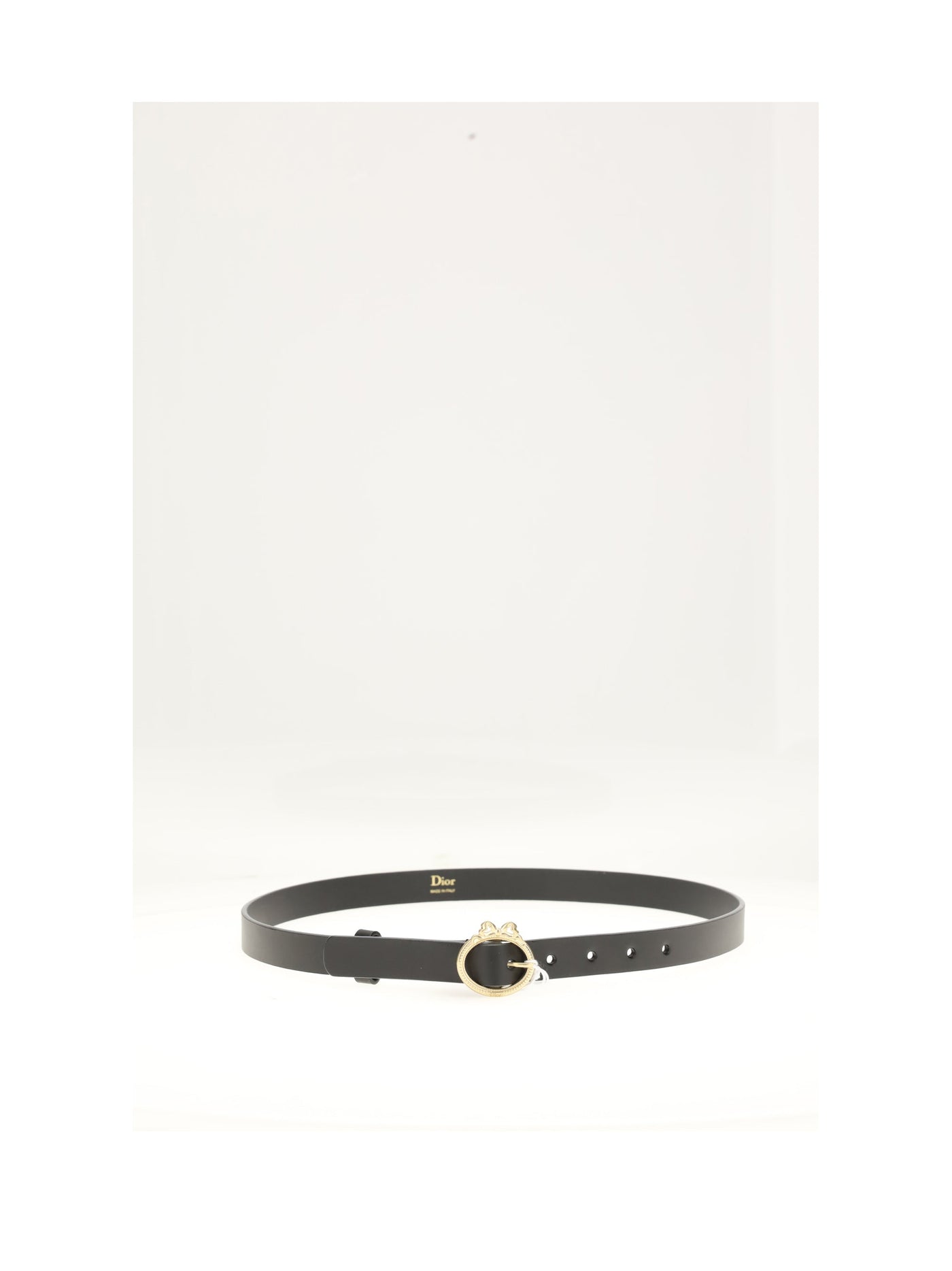 Dior Medallion Belt — Black Calf Leather (bos Taurus)
