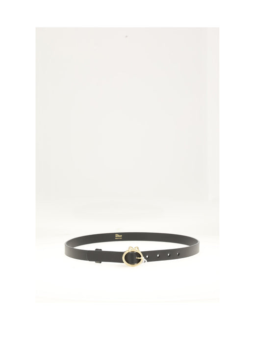 Dior Medallion Belt — Black Calf Leather (bos Taurus)