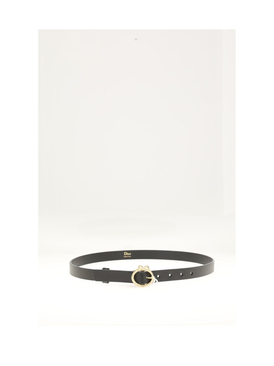 Dior Medallion Belt — Black Calf Leather (bos Taurus)