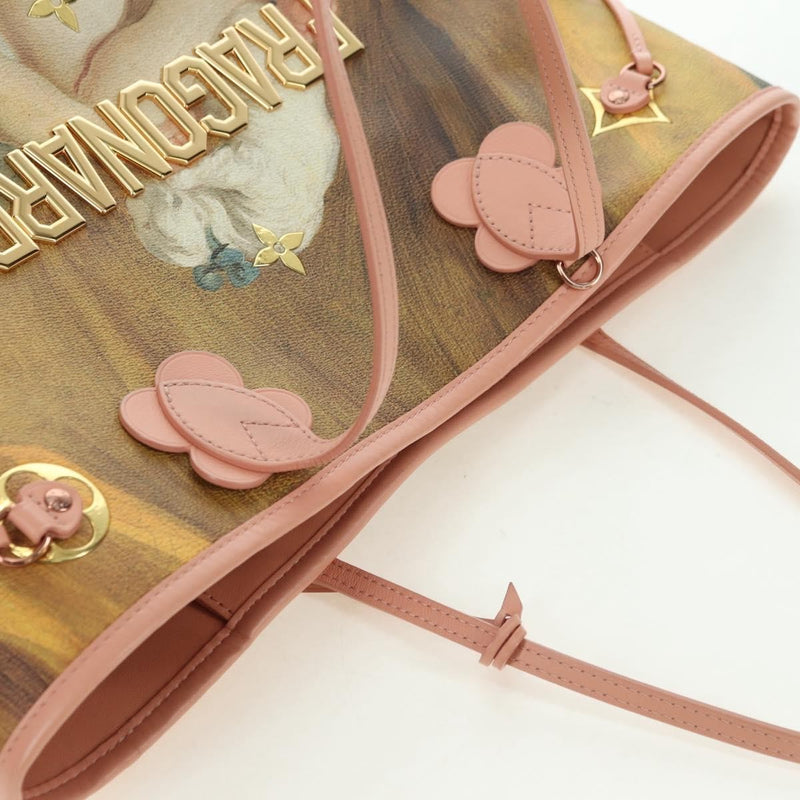 Louis Vuitton Neverfull Nm Limited Edition Jeff Koons Fragonard Print Canvas Pink Bag