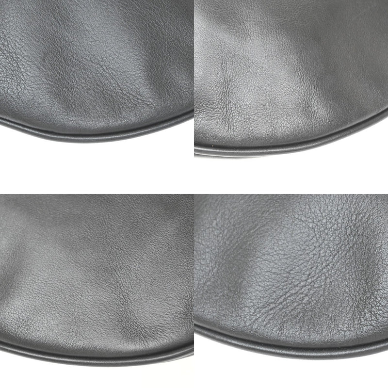 Gucci Vintage Web Half Moon Leather Black Bag