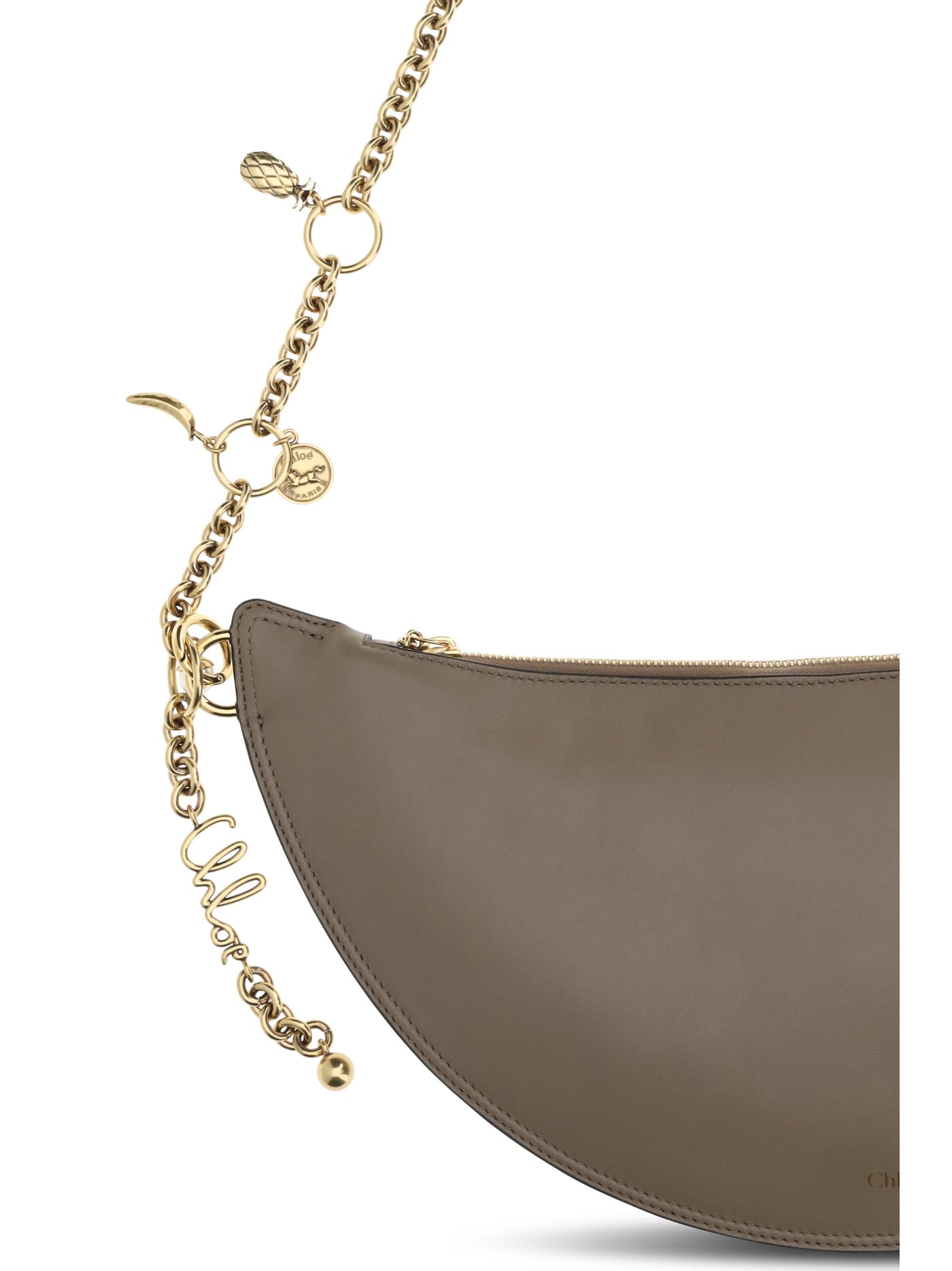 Chloé Icons Shoulder Bag Taupe Calf Leather (bos Taurus)