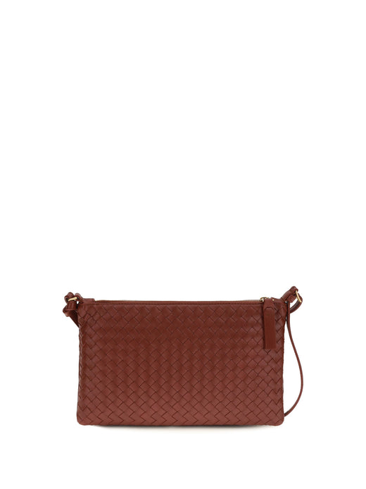 Bottega Veneta Intrecciato Shoulder Bag — Red Calf Leather