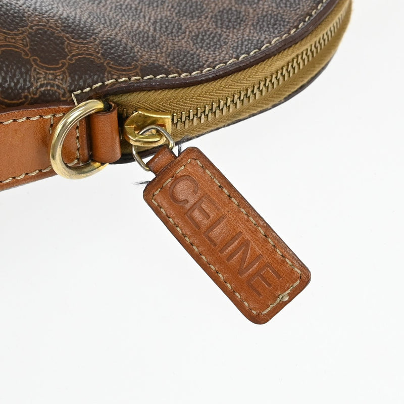 Celine Macadam Leather Brown Canvas Bag