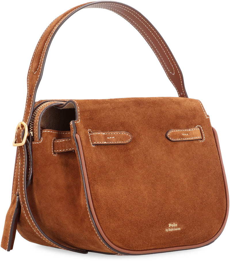 Polo Ralph Lauren Suede Shoulder Bag — Brown Cowhide