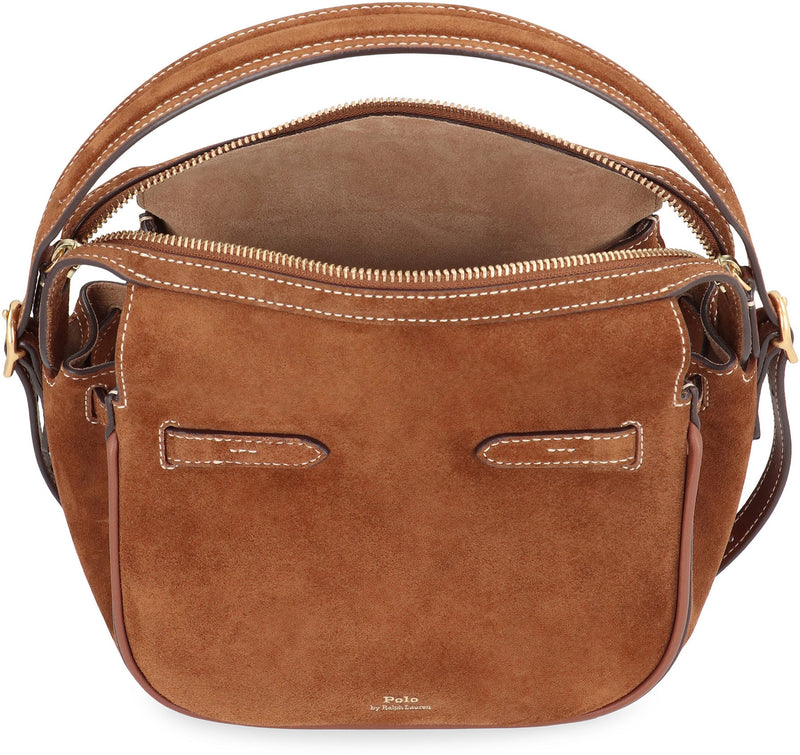 Polo Ralph Lauren Suede Shoulder Bag — Brown Cowhide