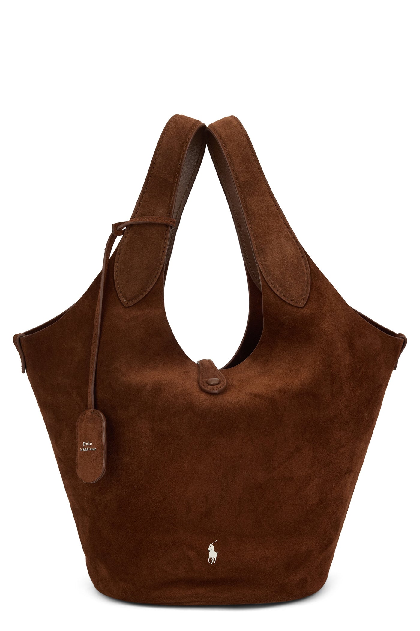 Polo Ralph Lauren Calfskin Suede Tote Bag — Brown