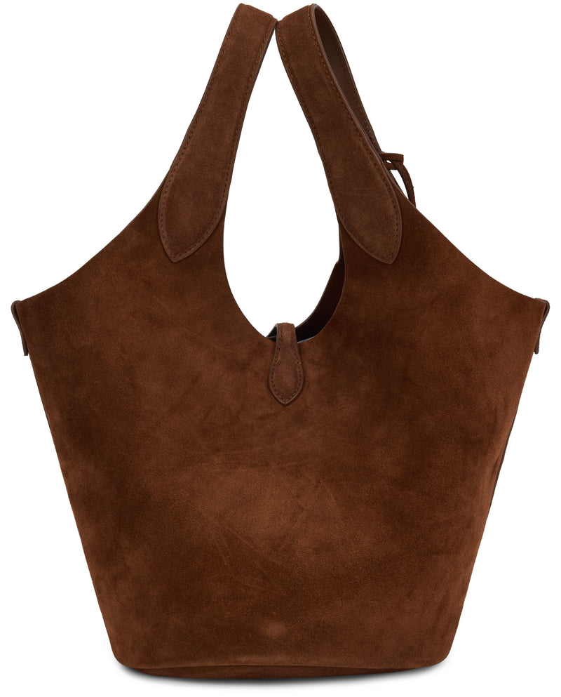 Polo Ralph Lauren Calfskin Suede Tote Bag — Brown