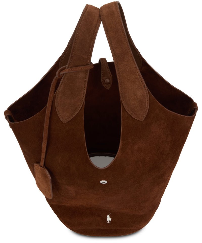 Polo Ralph Lauren Calfskin Suede Tote Bag — Brown