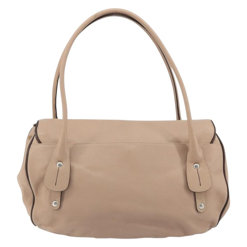 Salvatore Ferragamo Gancini Leather Beige Bag