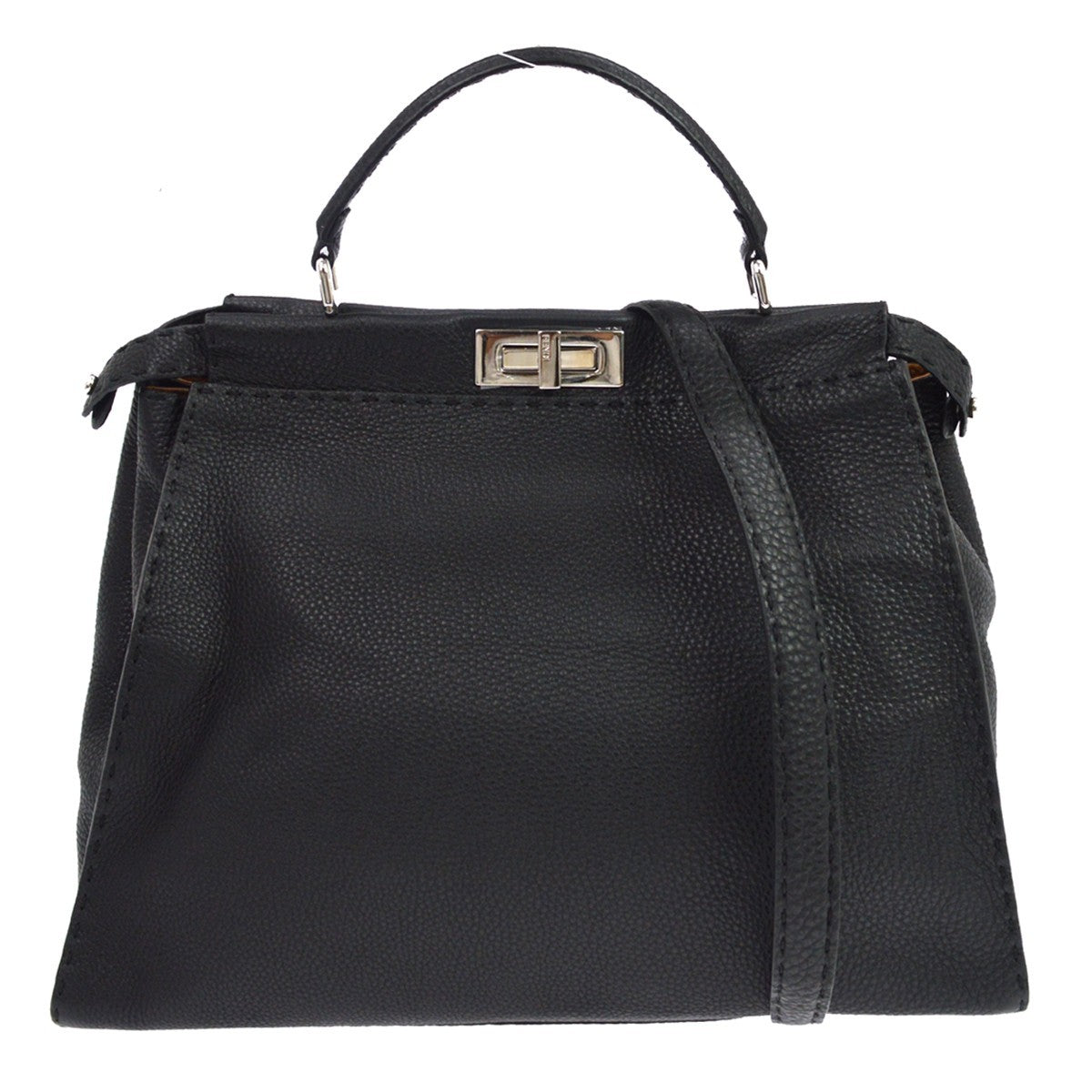 Fendi Selleria Peekaboo Leather Black Bag