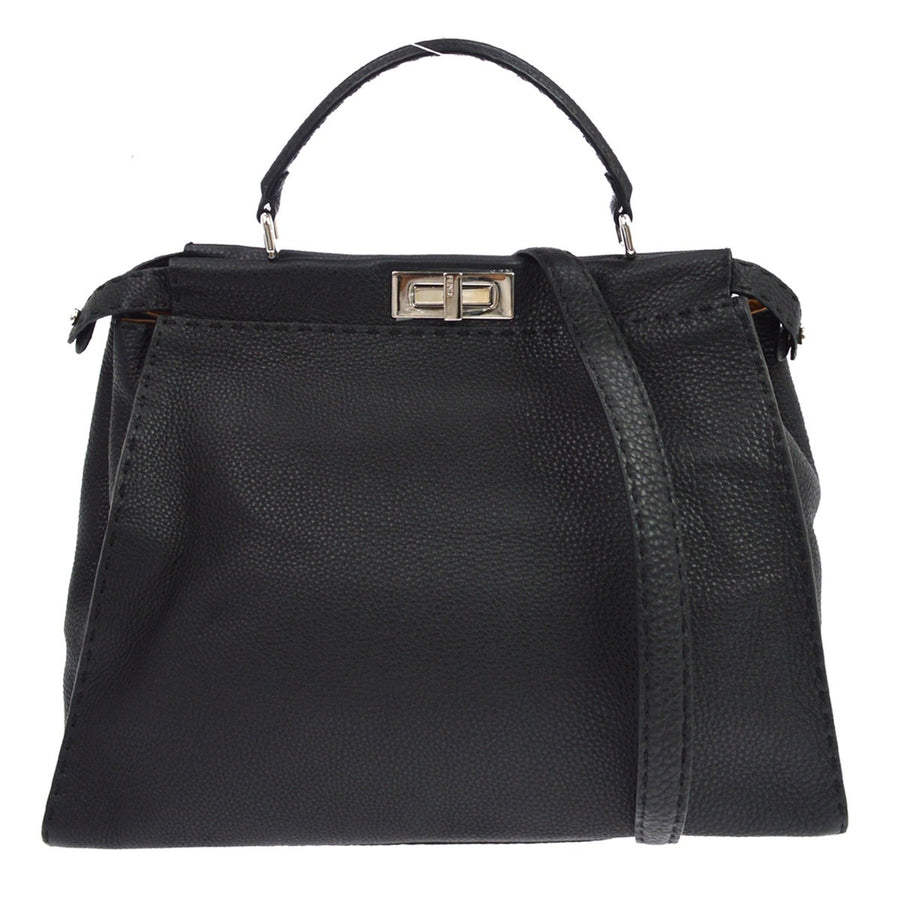 Fendi Selleria Peekaboo Leather Black Bag