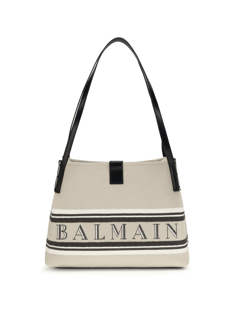 Balmain Shoulder Bag — Beige Cotton