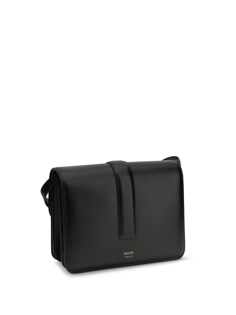 Khaite Blake Shoulder Bag — Black Calf Leather Bos Taurus
