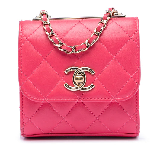 Mini Quilted Lambskin Trendy CC Clutch With Chain - Image 1