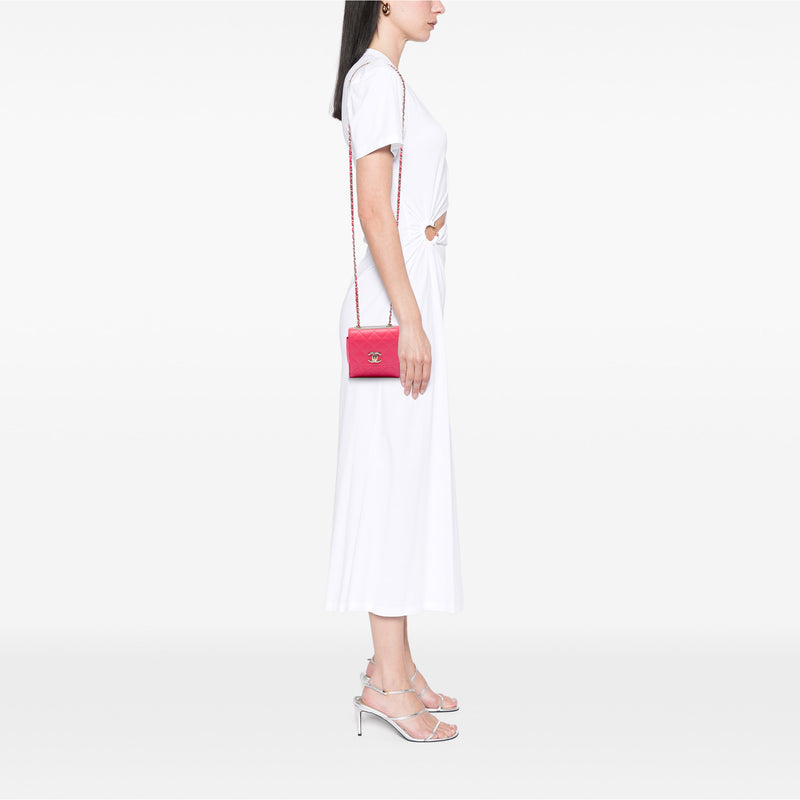 Mini Quilted Lambskin Trendy CC Clutch With Chain - Image 7
