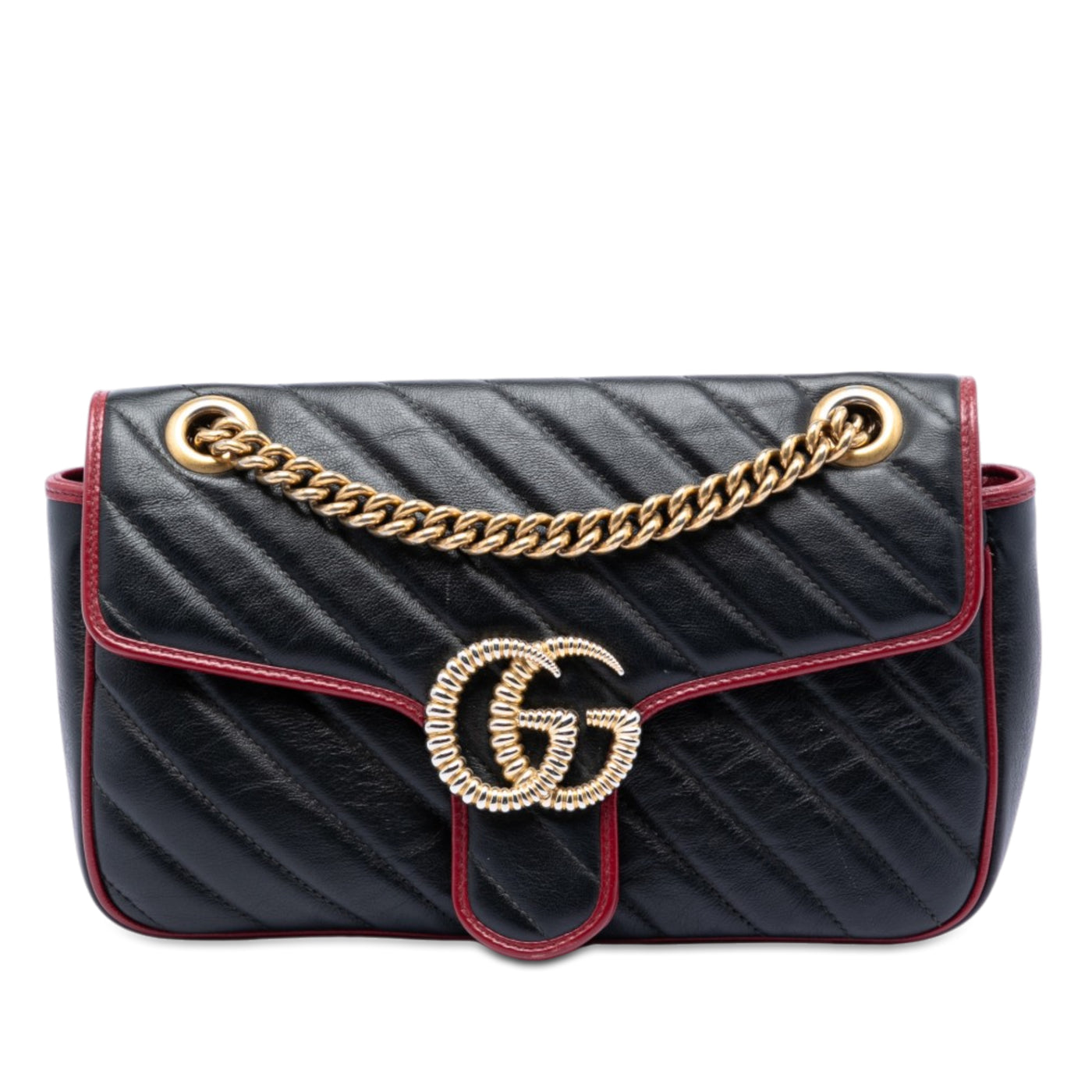 Medium GG Marmont Matelasse Diagonal Leather Torchon Shoulder Bag - Image 1