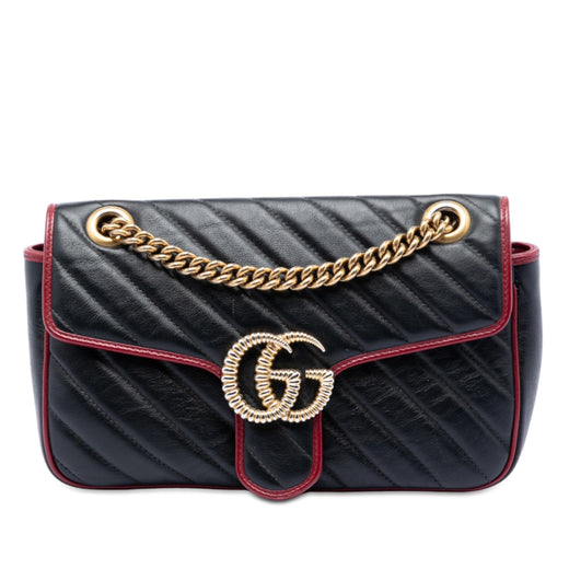 Medium GG Marmont Matelasse Diagonal Leather Torchon Shoulder Bag - Image 1