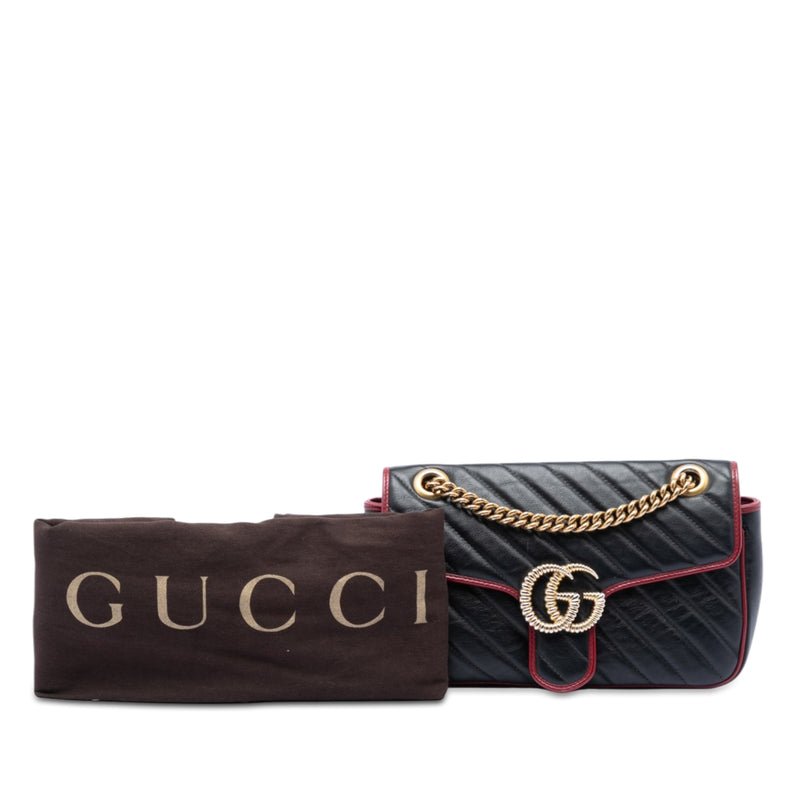 Medium GG Marmont Matelasse Diagonal Leather Torchon Shoulder Bag - Image 8