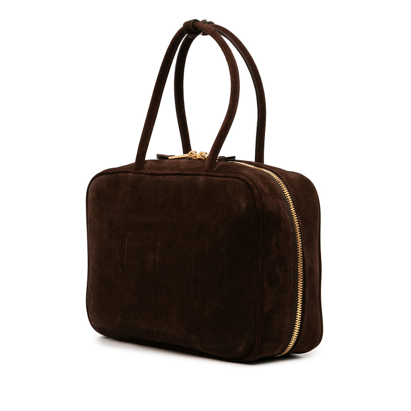 Large Suede Logo Beau Shoulder Bag - Image 2
