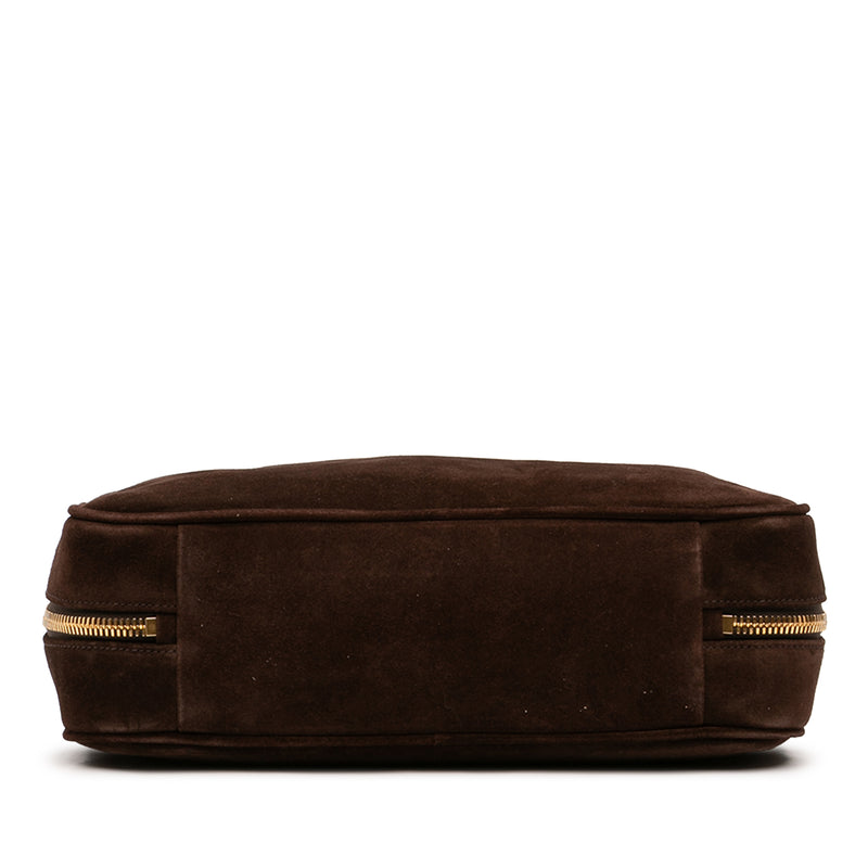 Large Suede Logo Beau Shoulder Bag - Image 3