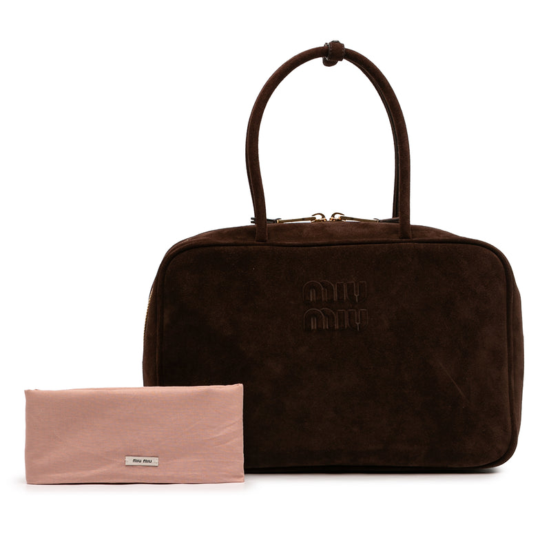 Large Suede Logo Beau Shoulder Bag - Image 7