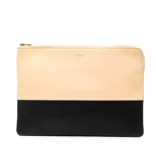Bicolor Leather Solo Clutch - Image 1
