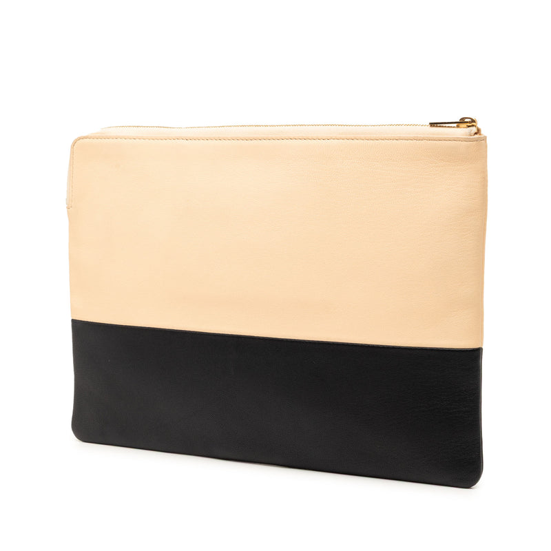 Bicolor Leather Solo Clutch - Image 2