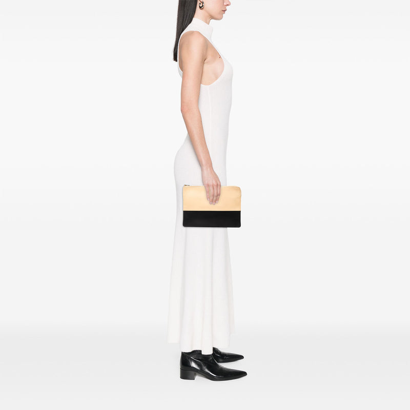 Bicolor Leather Solo Clutch - Image 7